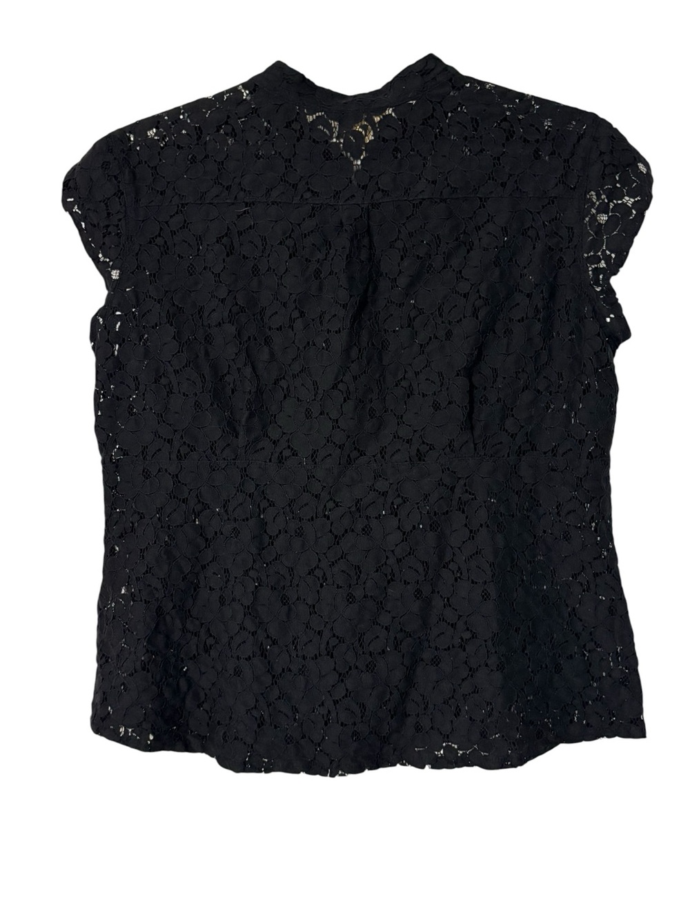 MICHAEL Michael Kors Black Lace Button-Down Cap Sleeve Top - Picture 4 of 6